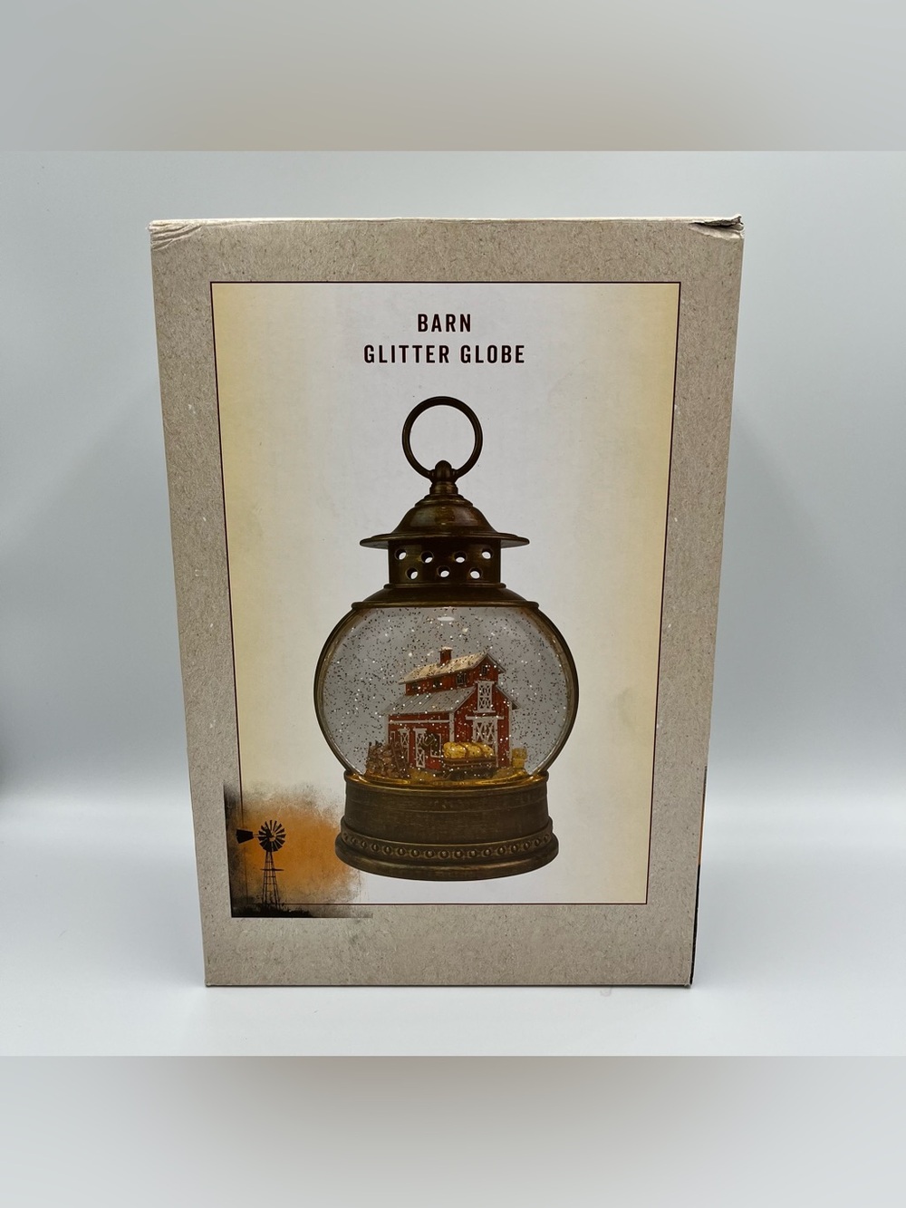 Cracker Barrel Light Up Red Barn Glitter Globe Rustic Farm Life Decor